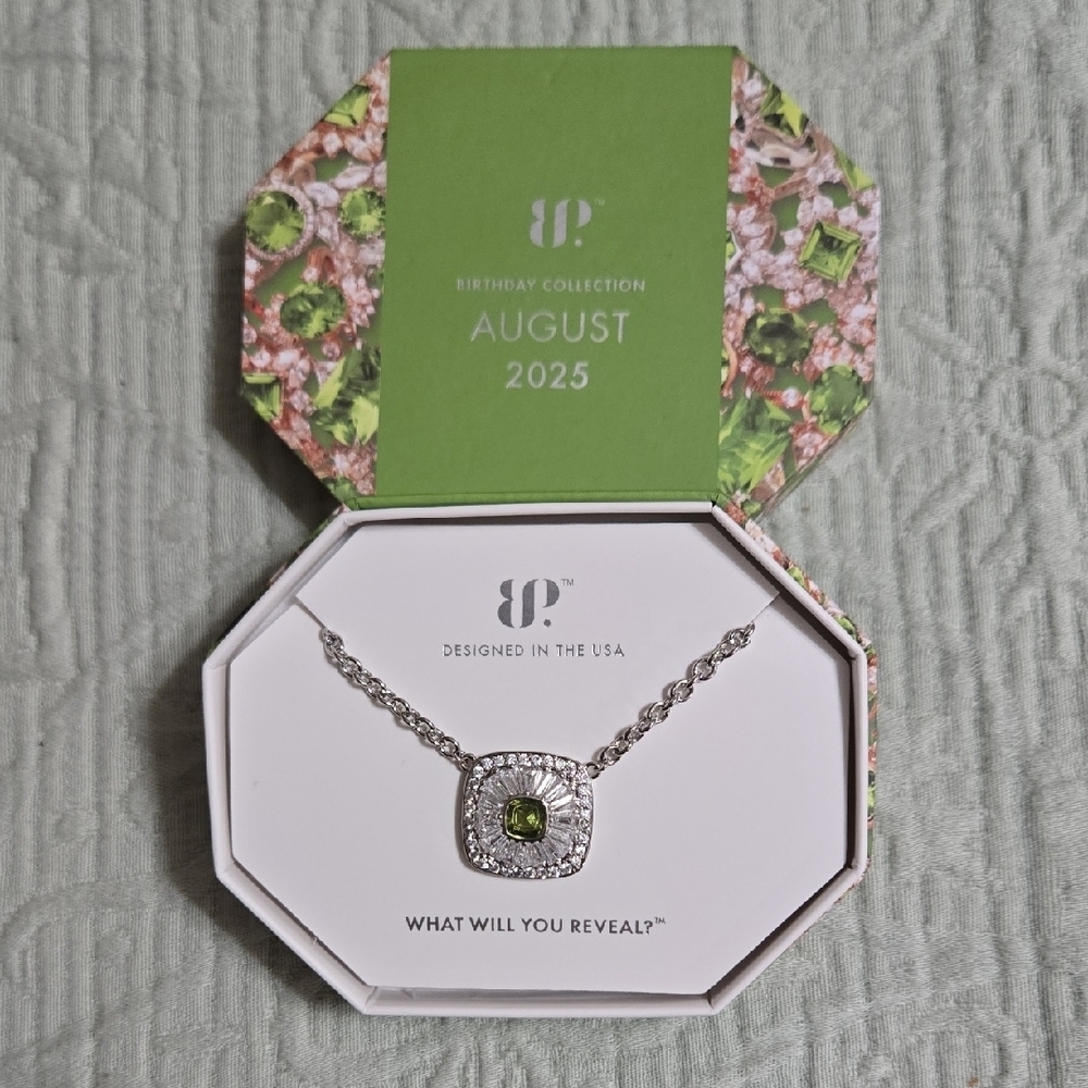 Bomb Party August Birthstone Peridot Necklace Exuberant Dusk NWT